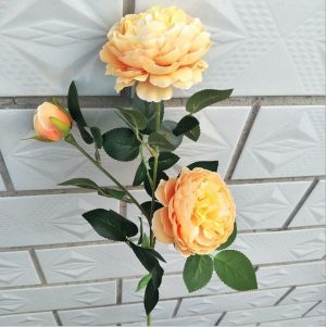 Fleurs artificielles Pivoines Jaune Orange 5